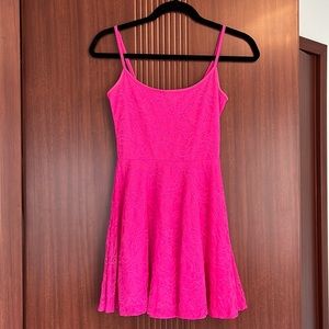 Hot pink lace dress